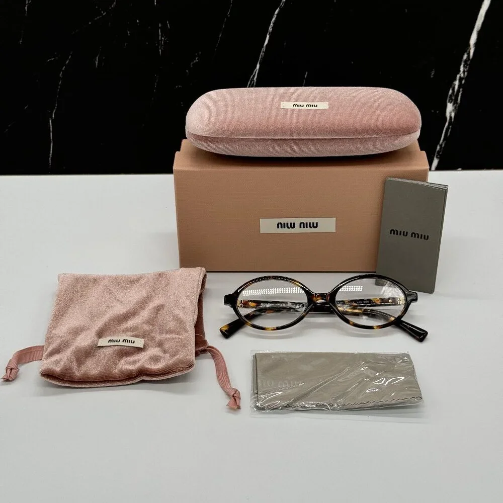 NEW MIU MIU MU04ZS OVAL HAVANA BROWN EYEGLASSES MU04ZSF VAU08N WOMEN MIU MIU